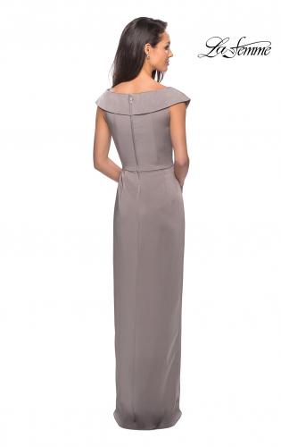 pewter mother of the bride dress