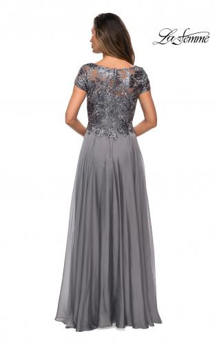 la femme popover chiffon gown