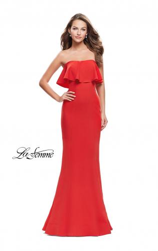 Picture of: Strapless Mermaid Prom Dress with Ruffles in Poppy Red, Style: 25419, Main Picture