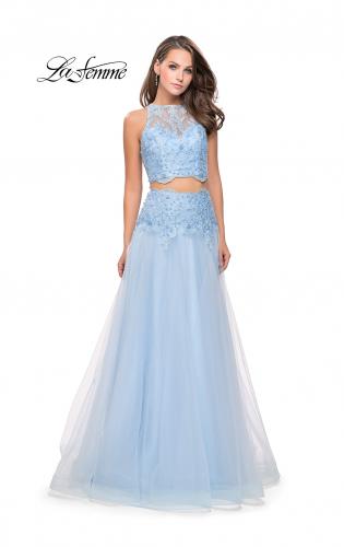 pastel blue long gown