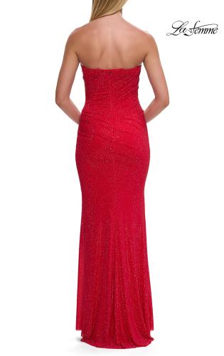 Picture of: Strapless Rhinestone Fitted Gown with Sweetheart Neckline in Red, Style: 33379, Detail Picture 8