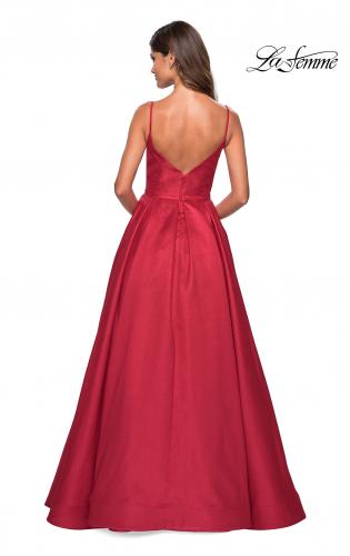 Picture of: Elegant Long Ball Gown with Empire Waist and V Back in Red, Style: 27447, Back Picture