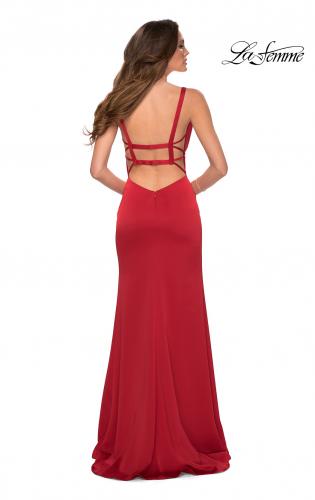 satin fitted prom dress