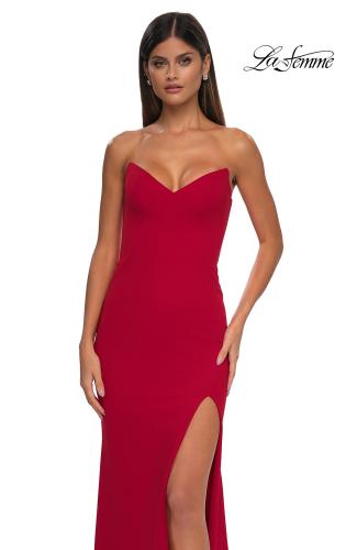 Picture of: Simple Prom Dress with Strapless Sweetheart Neckline in Red, Style: 32919, Detail Picture 7