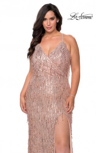 rose gold plus size sequin dress