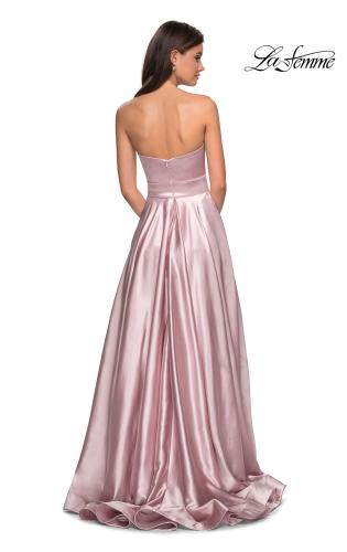 Picture of: Strapless Metallic Prom Gown with Empire Waist in Rose Gold, Style: 27506, Detail Picture 3