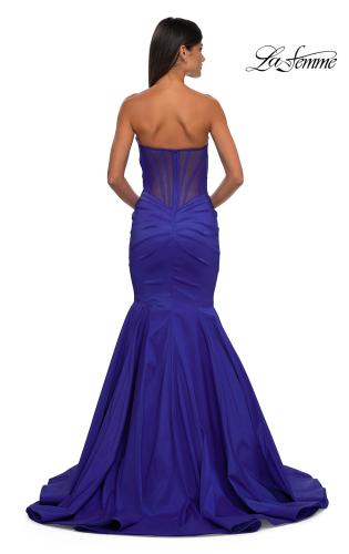Picture of: Mermaid Stretch Mikado Evening Dress with Illusion Back in Royal Blue, Style: 32791, Detail Picture 10