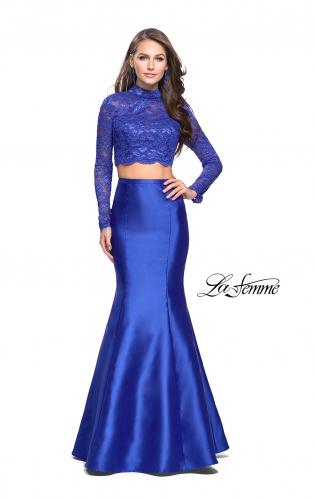 Picture of: Two Piece Mermaid Prom Dress with Lace Top in Royal Blue, Style: 24901, Main Picture