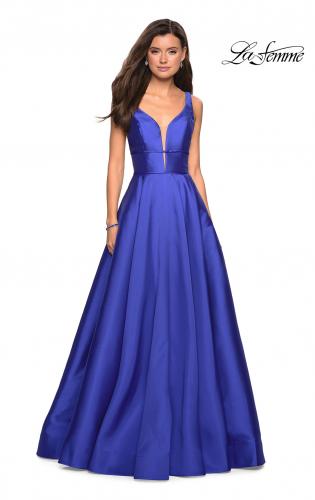 Picture of: A Line Sweetheart Prom Dress with Pockets in Sapphire Blue, Style: 26768, Detail Picture 7