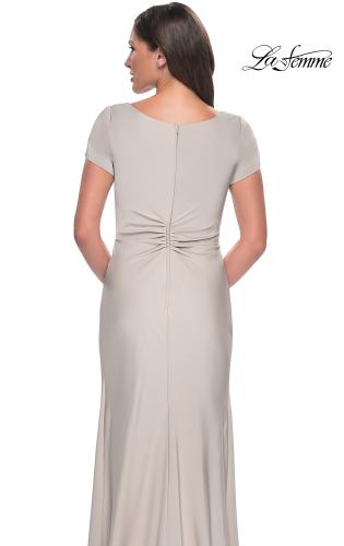 Picture of: Elegant Evening Gown with V Neck and Knot in Silver, Style: 29926, Detail Picture 12