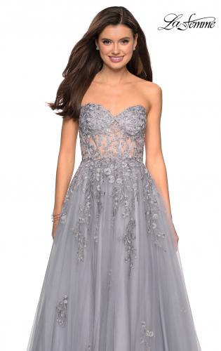 lace corset prom dress