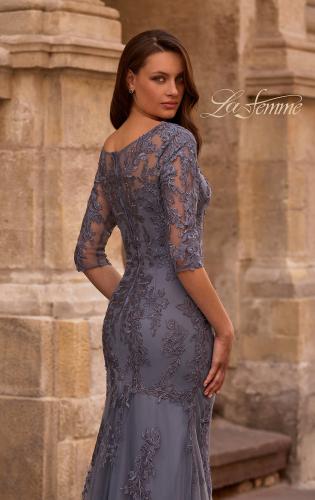 Picture of: Tulle Gown with Lace Applique and Illusion Top, Style: 29226, Detail Picture 2