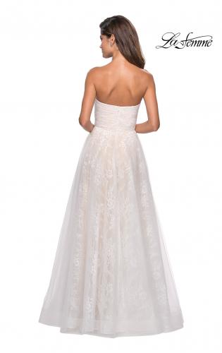 Picture of: Strapless Lace Ball Gown with Sweetheart Neckline in White Nude, Style: 27135, Detail Picture 3