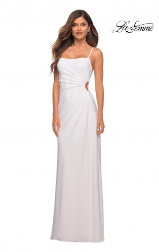 Picture of: Prom Dress with Side Cut Out and High Side Slit in White, Detail Picture 8