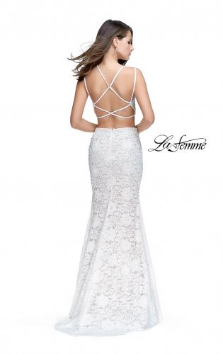 Picture of: Two Piece Mermaid Dress with Beading and Lace in White, Style: 25771, Back Picture