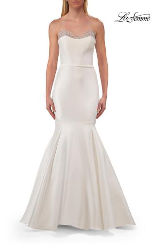 Picture of: Strapless Mermaid Gown with Lace-Trimmed Sweetheart Neckline in White, Style: 33438, Detail Picture 6