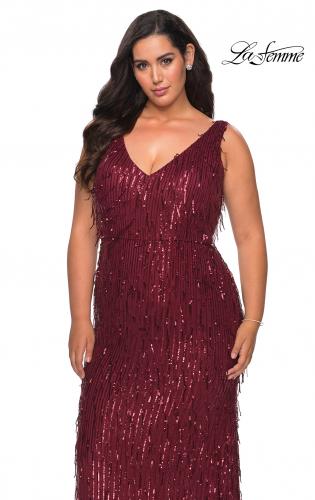 plus size sequin fringe dress