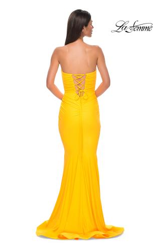 Picture of: Simple Jersey Mermaid Prom Dress with Sweetheart Neckline in Yellow , Style 32872, Detail Picture 14