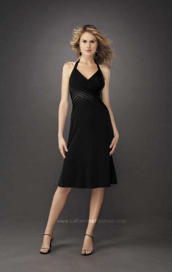 Picture of: Long A-Line Halter Prom Dress with Sheer Detail in Black, Style: 12722, Main Picture