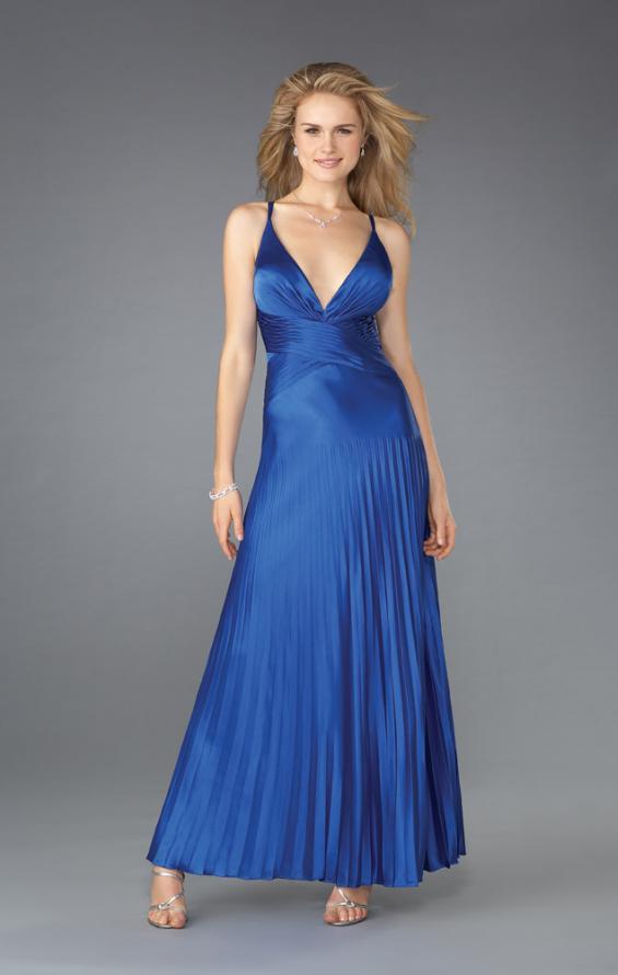 Picture of: Long Prom Dress with Accordion Pleated Skirt in Blue, Style: 13281, Main Picture