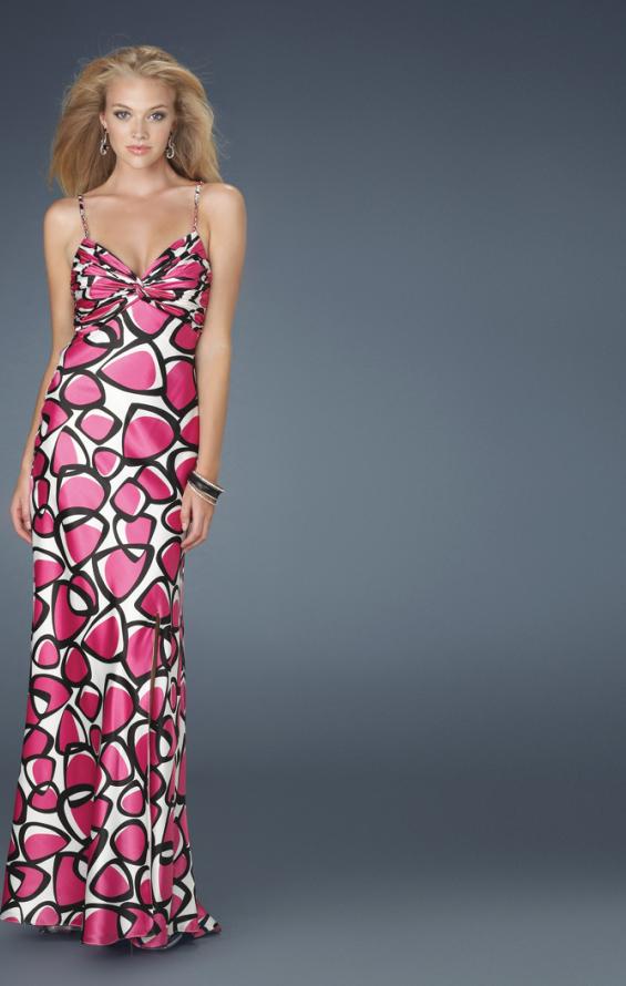 Picture of: Printed Prom Dress with Ruched Sweetheart Neckline in Multi, Style: 14221, Main Picture