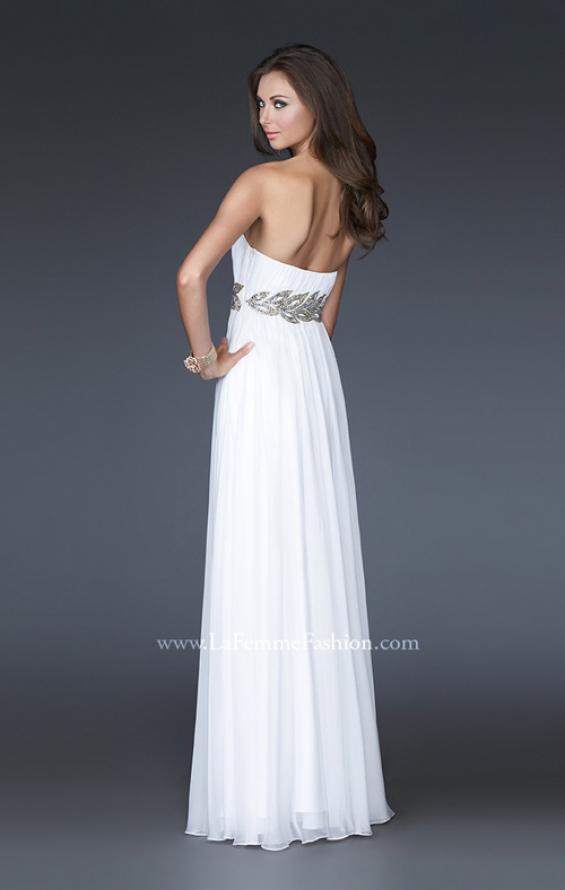 Picture of: Strapless Empire Waist Gown with Detailed Waistband in Teal, Style: 15986, Back Picture