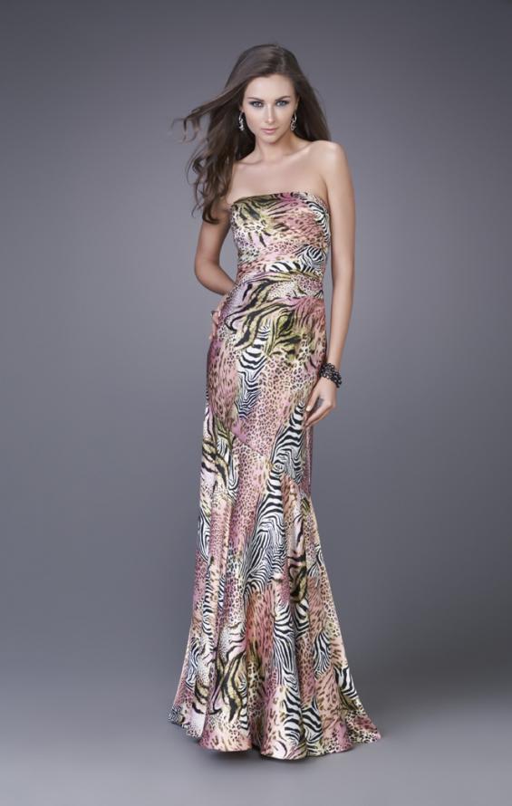 Picture of: Animal Print Mermaid Prom Gown with Flared Skirt in Multi, Style: 16000, Main Picture