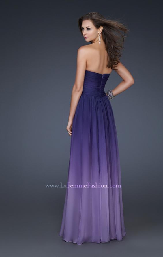Picture of: Ombre Chiffon Prom Gown with Sweetheart Neckline in Purple, Style: 17004, Back Picture