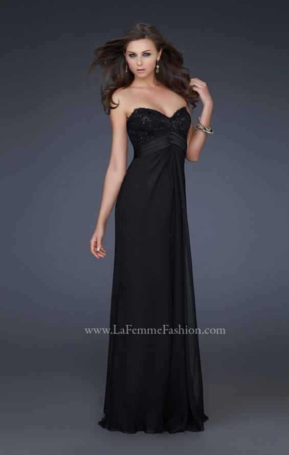Picture of: Classy Black Prom Dress with Beaded Sweetheart Top in Black, Style: 17036, Main Picture