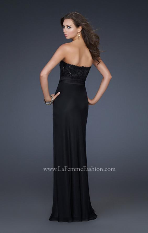 Picture of: Classy Black Prom Dress with Beaded Sweetheart Top in Black, Style: 17036, Back Picture