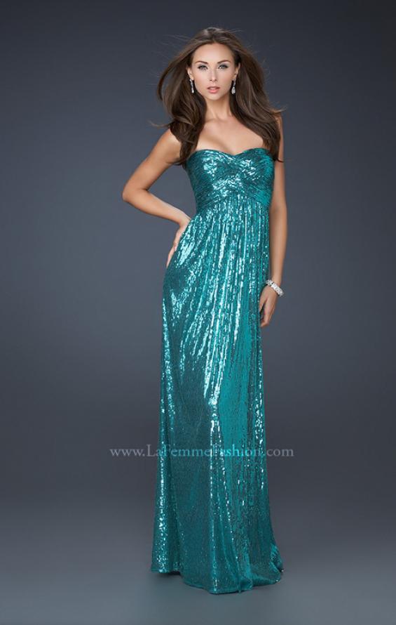 Picture of: All Over Sequined Prom Dress with Sweetheart Neckline in Blue, Style: 17085, Main Picture