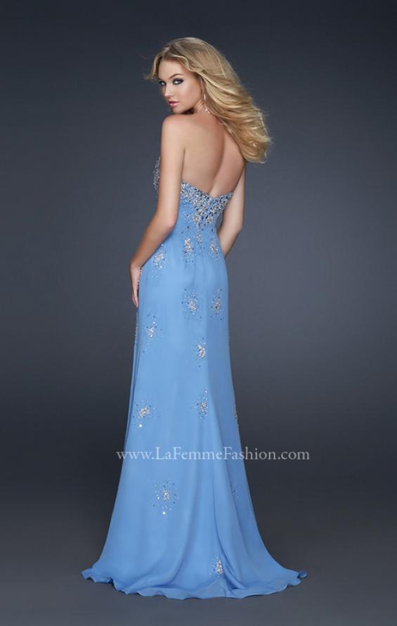 Picture of: Sweetheart Neck Long Prom Dress with Font Slit and Beads in Blue, Style: 17431, Back Picture
