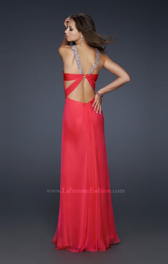 Picture of: Halter Top Dress with Beaded Straps and A-line Skirt in Pink, Style: 17441, Main Picture