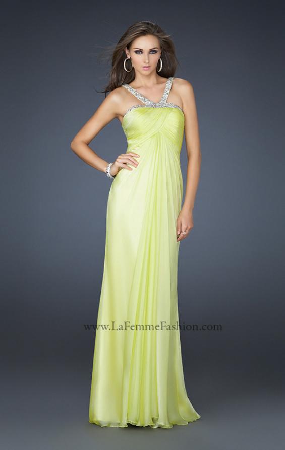 Picture of: Halter Top Dress with Beaded Straps and Draped Effect in Green, Style: 17452, Main Picture