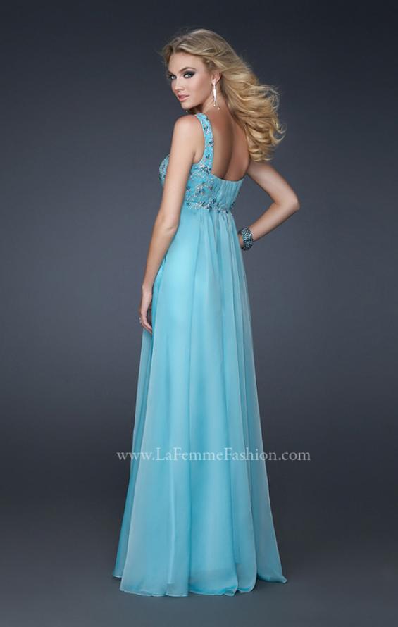 Picture of: Pleated Goddess Inspired Prom Dress with Beading in Blue, Style: 17476, Detail Picture 2
