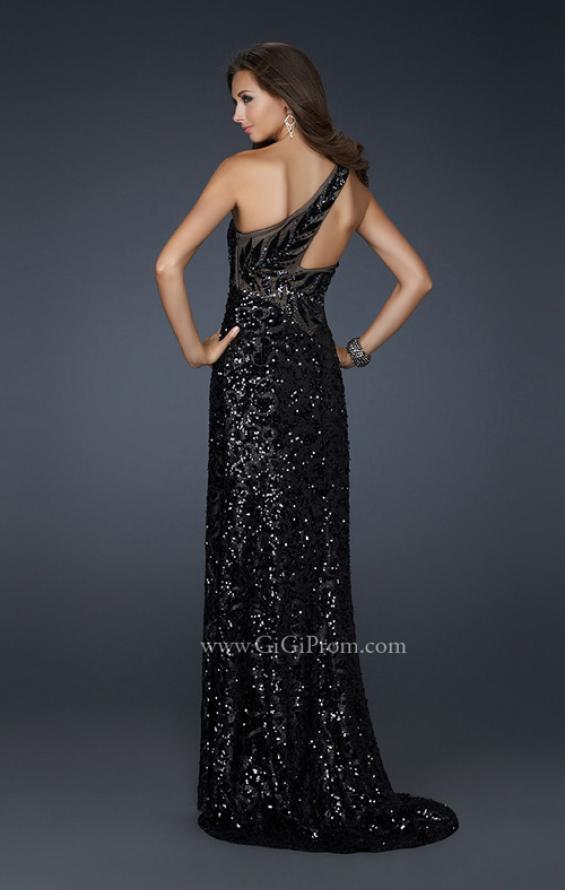 Picture of: Long One Shoulder Prom Dress that is Fully Sequined in Black, Style: 17483, Main Picture