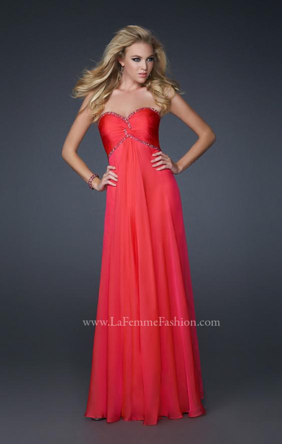 Picture of: Elegant Chiffon Gown with Pleating and Beading in Pink, Style: 17527, Main Picture