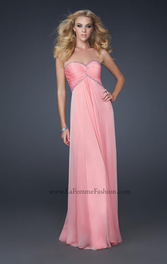 Picture of: Elegant Chiffon Gown with Pleating and Beading in Pink, Style: 17527, Detail Picture 1