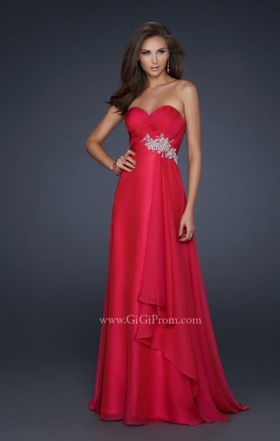 Picture of: Chiffon One Shoulder Prom Dress with Beading in Pink, Style: 17622, Main Picture