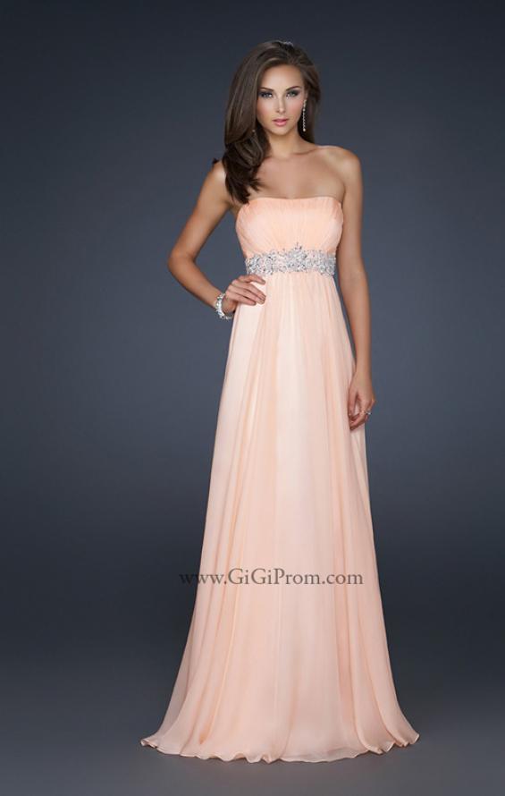 Picture of: Glam Long Prom Dress with Embellishments and Pleats in Orange, Style: 17656, Main Picture