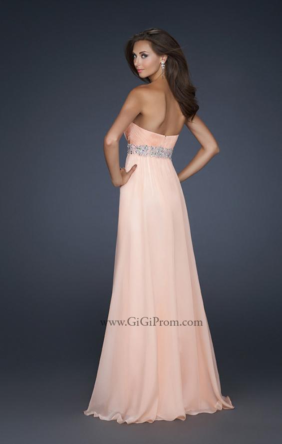 Picture of: Glam Long Prom Dress with Embellishments and Pleats in Orange, Style: 17656, Back Picture