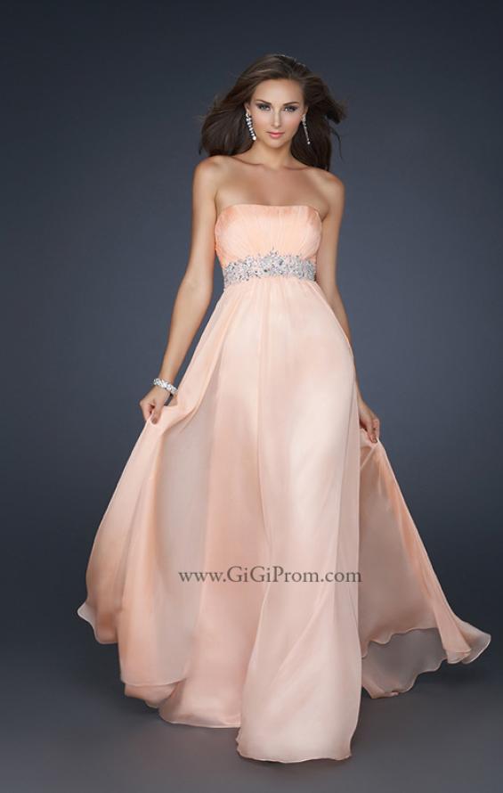 Picture of: Glam Long Prom Dress with Embellishments and Pleats in Orange, Style: 17656, Detail Picture 1