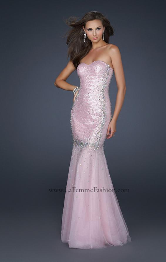 Picture of: Long Mermaid Prom Dress with Beading in Pink, Style: 17729, Main Picture