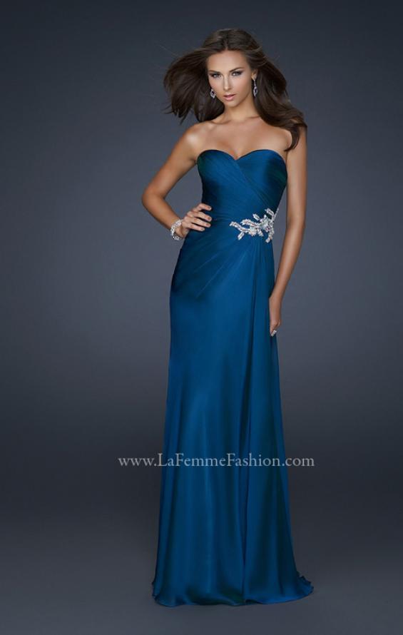 Picture of: Chiffon Prom Dress with Sweetheart Neckline and Pleats in Blue, Style: 17740, Main Picture