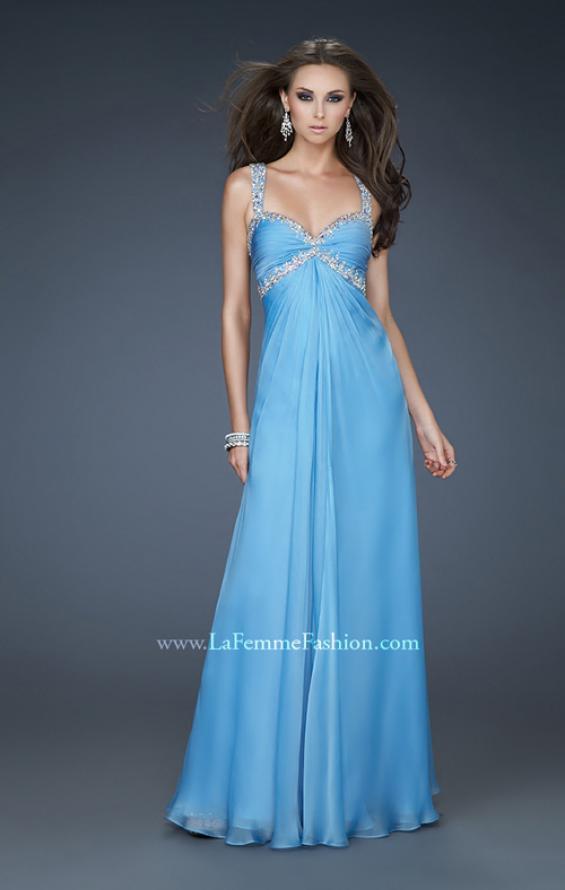 Picture of: Elegant Prom Dress with Ruched Bodice and Empire Waist in Blue, Style: 17941, Main Picture