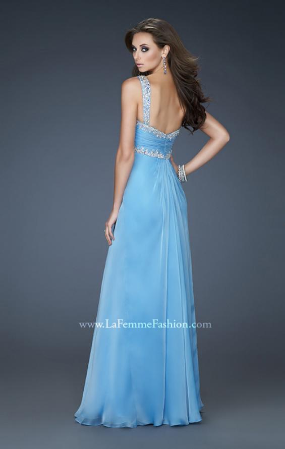 Picture of: Elegant Prom Dress with Ruched Bodice and Empire Waist Blue, Style: 17941, Back Picture