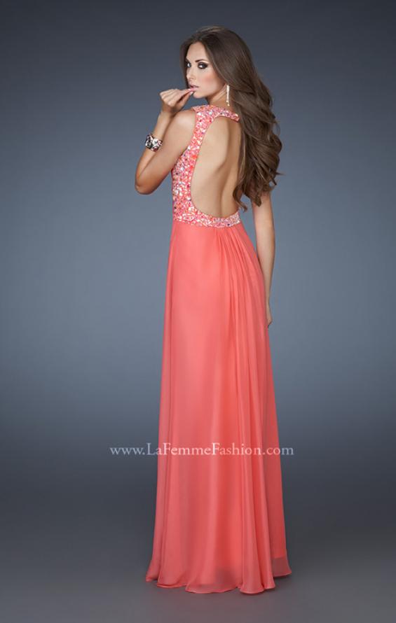 Picture of: A-line Beaded One Shoulder Dress with Ruching in Orange, Style: 18438, Main Picture