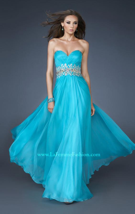 Picture of: A-line Long Prom Dress with Iridescent Stones in Blue, Style: 18482, Main Picture