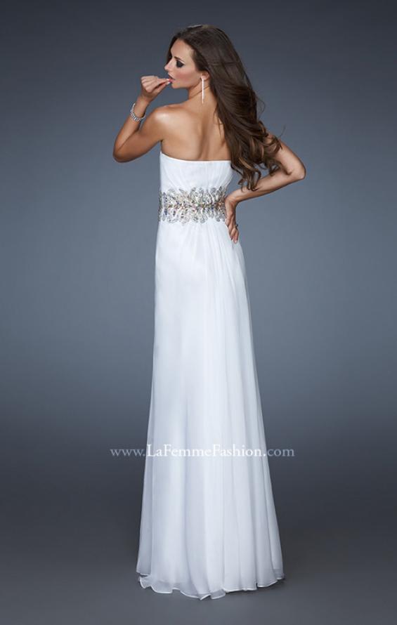 Picture of: A-line Long Prom Dress with Iridescent Stones in White, Style: 18482, Back Picture