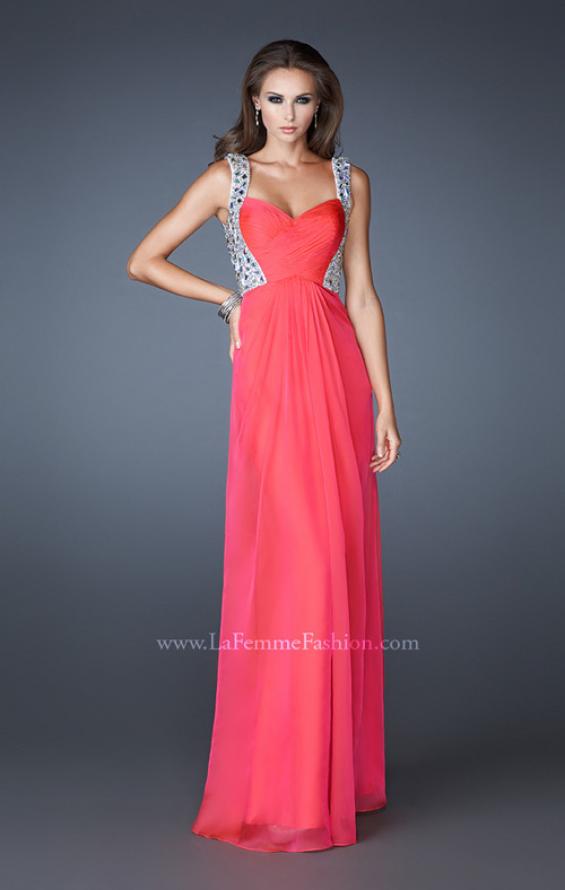 Picture of: Sophisticated Dress with Criss Cross Bodice and Rhinestones in Pink, Style: 18487, Main Picture